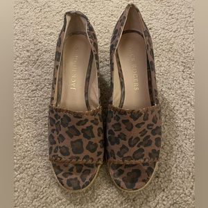 Womens 8.5 Jack Rogers cheetah print wedge